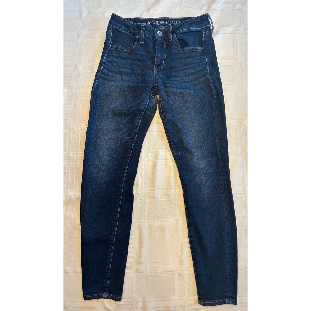 American Eagle Jeans Womens 4 Short Blue Ne(x)t Level Stretch Skinny Dark Wash